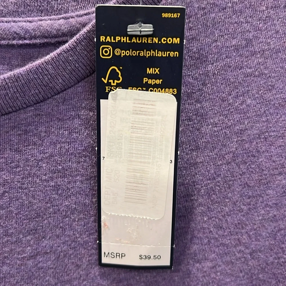 NWT Purple Heathered short sleeved Polo t-shirt - Picture 4 of 4